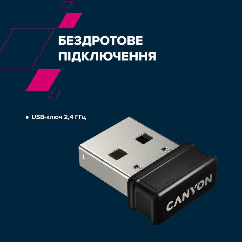 Клавіатура Canyon HKB-W03 Wireless UA Grey (CNS-HKBW03DG)