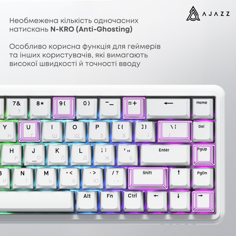 Клавіатура Ajazz AK680 Max Magnetic Switch White (AK680-WM-WA)