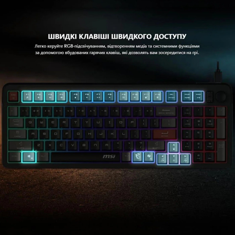 Клавіатура MSI FORGE GK110 Black (S11-04UA226-HH9)