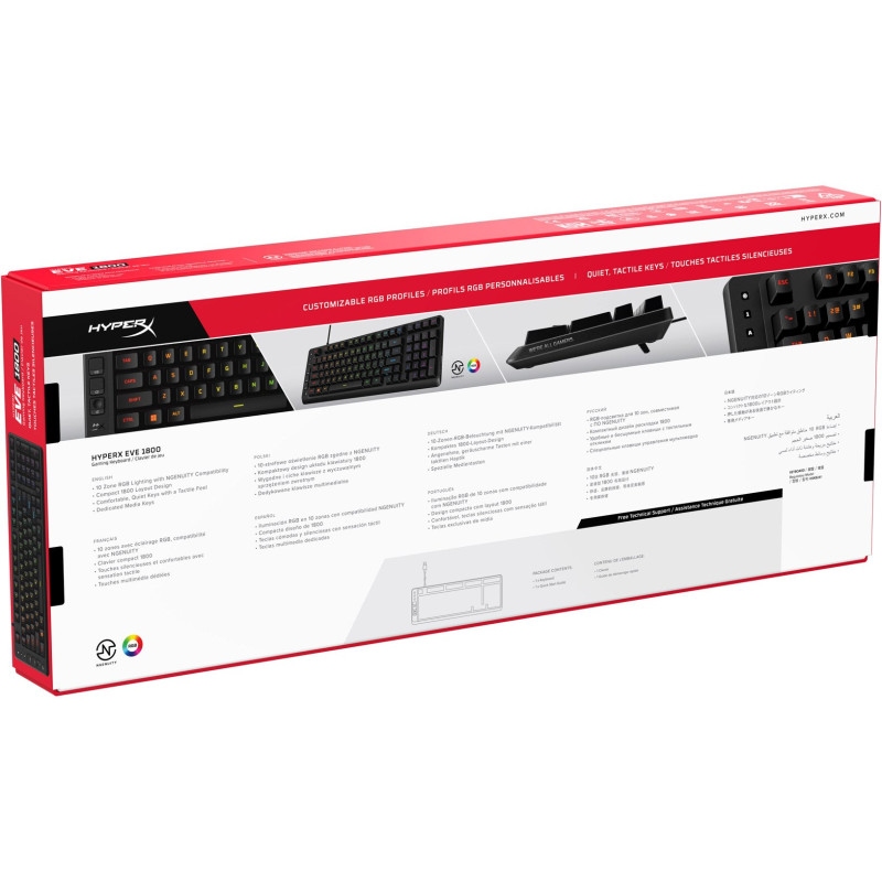 Клавіатура дротова HyperX Eve 1800 USB RGB Black (B7JE0AA)