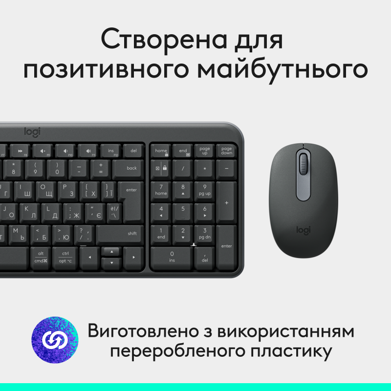 Комплект Logitech MK250 Bluetooth/Wireles UA Graphite (920-013823)