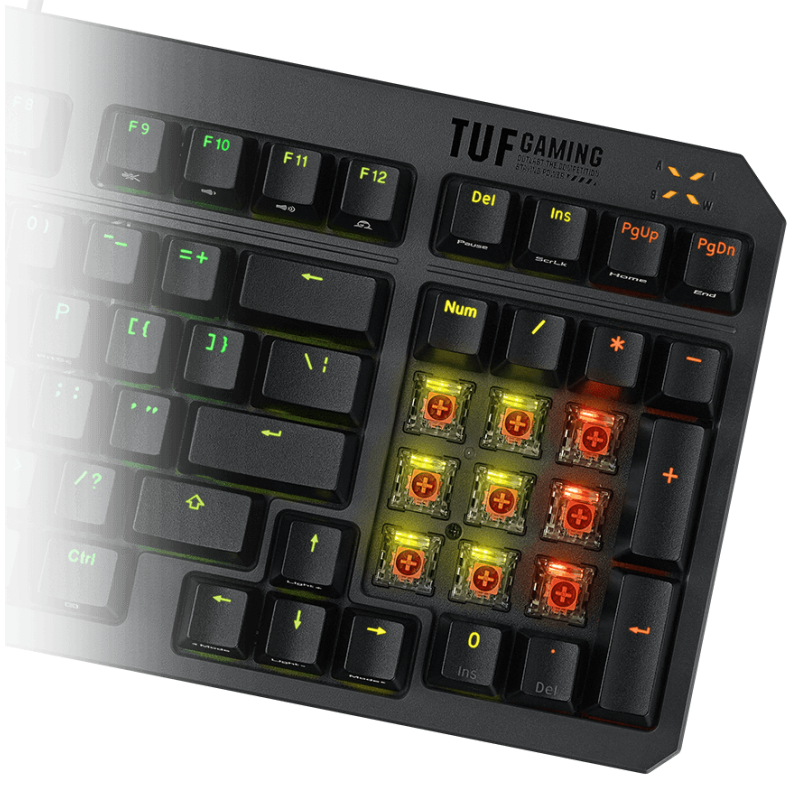 Клавіатура ASUS TUF Gaming K3 Gen II UKR Opti-Mech RGB Red Switches (90MP0390-BKMA00)