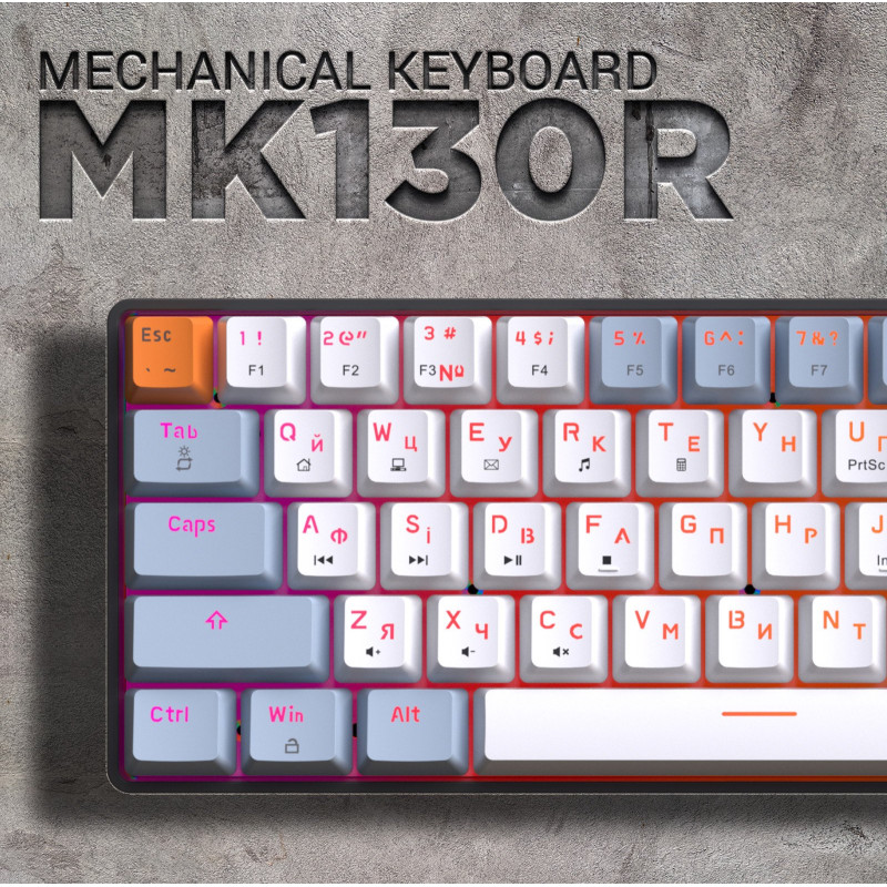 Клавіатура GamePro MK130R Hot-Swap Red Switch RGB USB UA Black (MK130R)