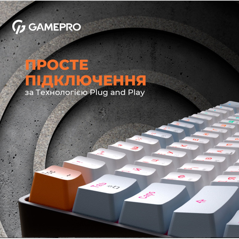 Клавіатура GamePro MK130R Hot-Swap Red Switch RGB USB UA Black (MK130R)