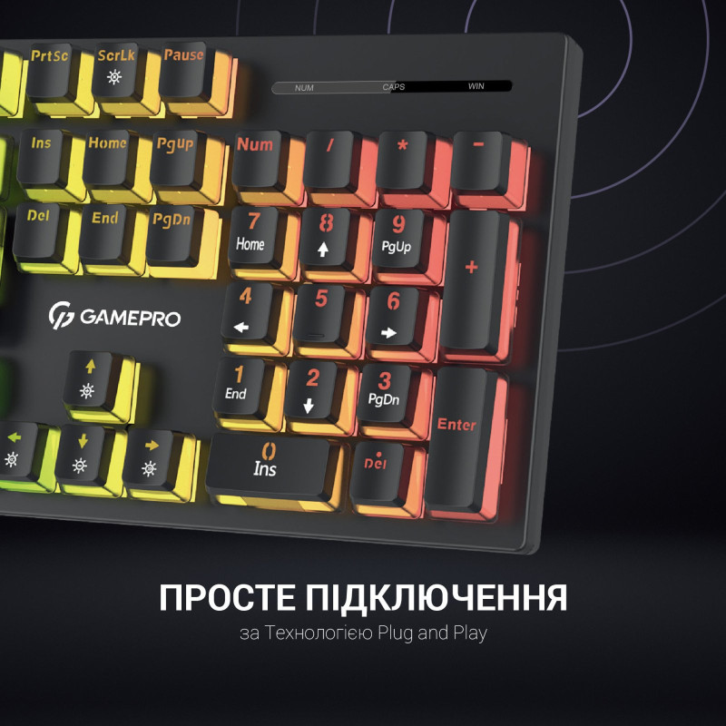 Клавіатура GamePro MK85R Red Switch RGB USB Black (MK85R)