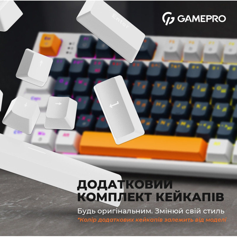 Клавіатура GamePro MK180W Hot-Swap Red Switch RGB USB UA White (MK180W)