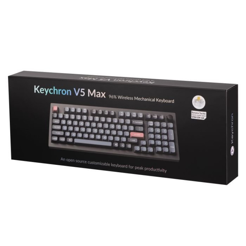 Клавіатура Keychron V5 Max 100Key, Gateron Jupiter Banana RGB (V5M-D4-UA)
