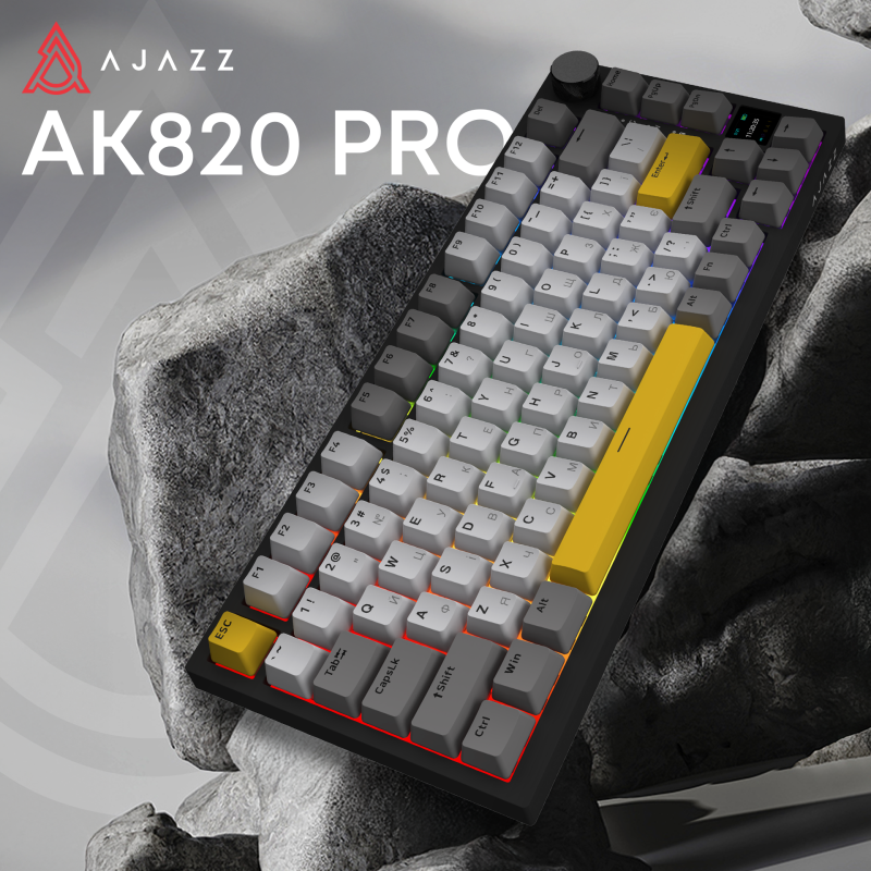 Клавіатура Ajazz AK820 Pro Gift Switch Black (AK820PRO-G-BGY)
