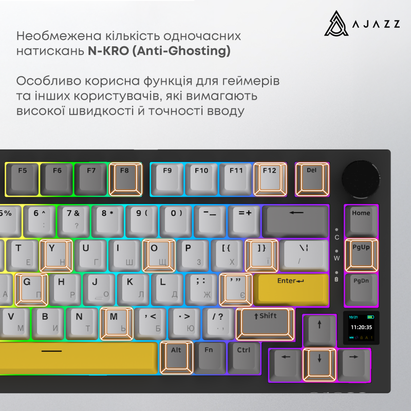 Клавіатура Ajazz AK820 Pro Gift Switch Black (AK820PRO-G-BGY)