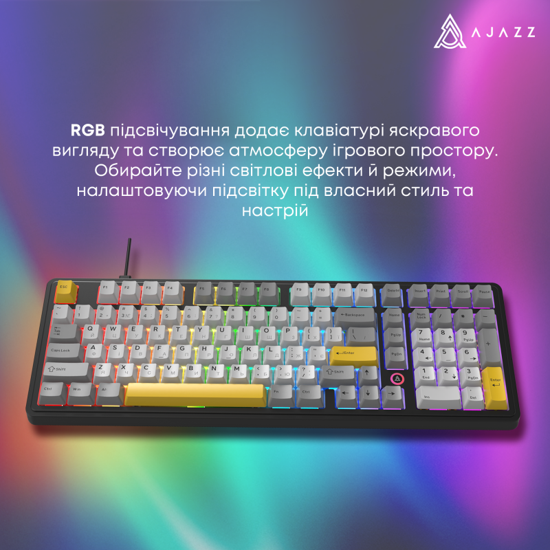 Клавіатура Ajazz AK980 MAX Magnetic switches Black Gray Yellow (AK980-MAX-M-BGY)