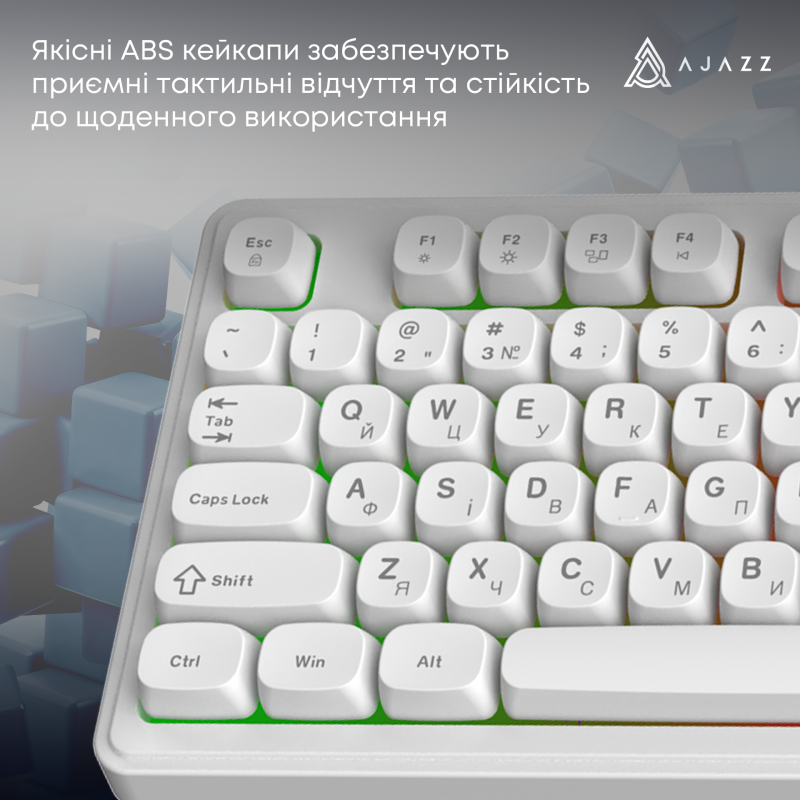 Клавіатура Ajazz AF98 Black USB-C White (AF98-W)