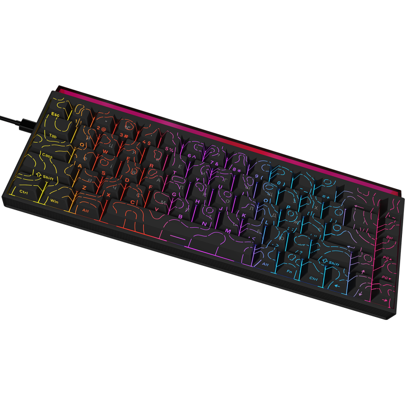 Клавіатура Ajazz NK68 Red switches Side Contour Black (NK68-RSB)