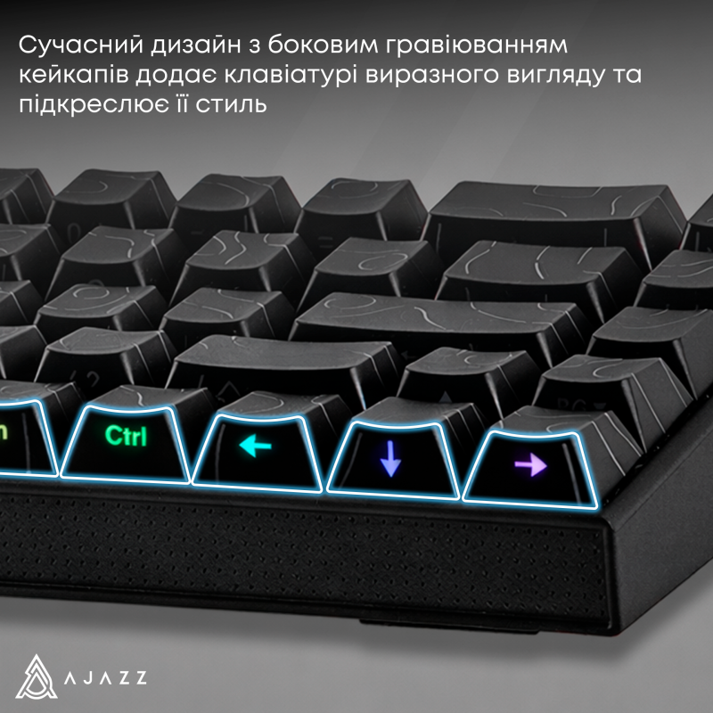 Клавіатура Ajazz NK68 Red switches Side Contour Black (NK68-RSB)