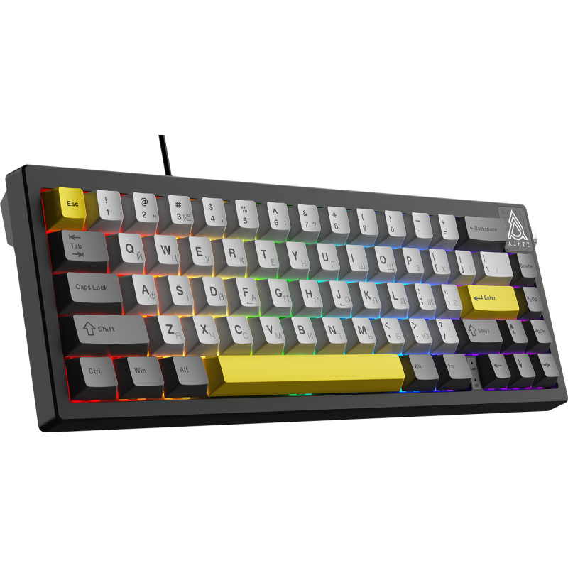 Клавіатура Ajazz AK650 Moon Yellow Switch Black USB-C (AK650-MY-GWY)