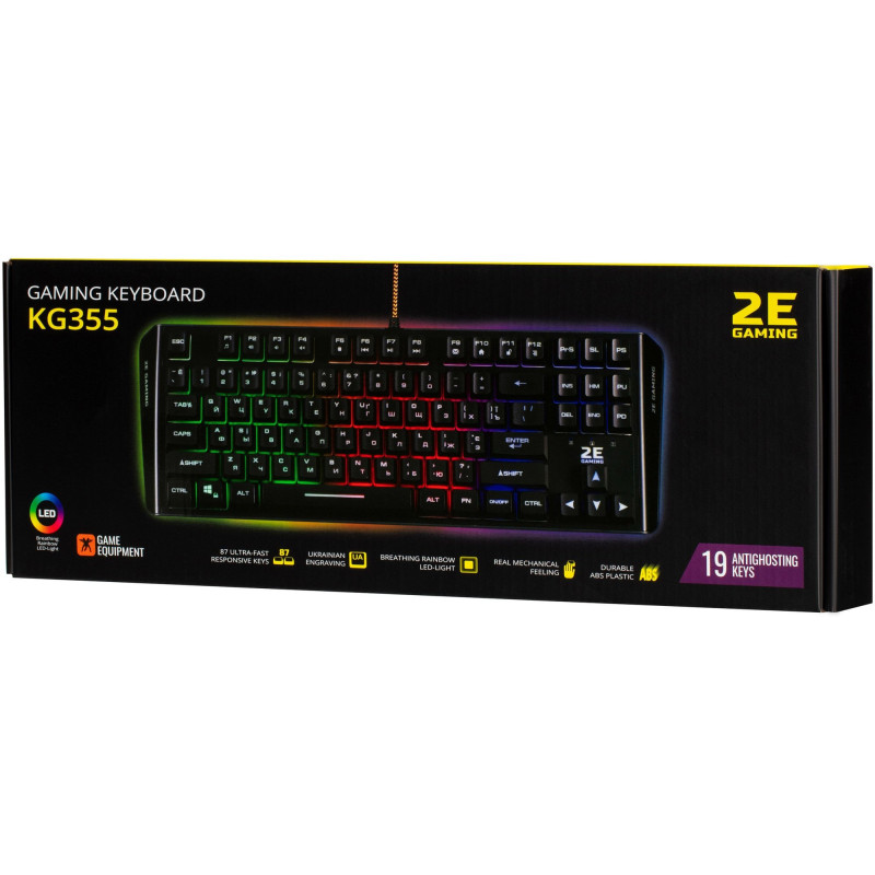 Клавіатура 2E KG355 LED Gaming black (2E-KG355UBK)