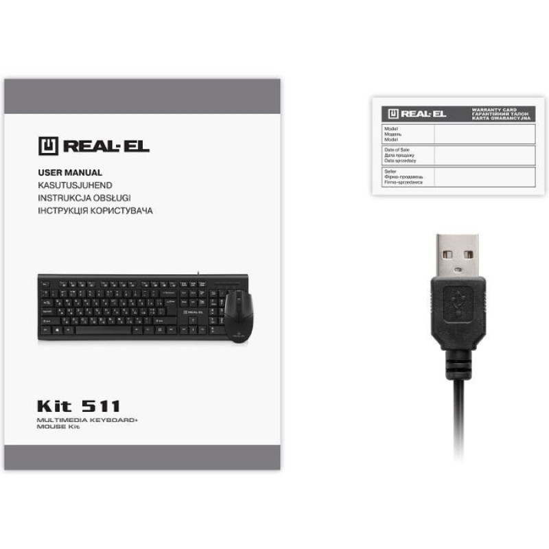 Комплект (клавіатура, миша) REAL-EL Kit 511 Black (EL123100052)