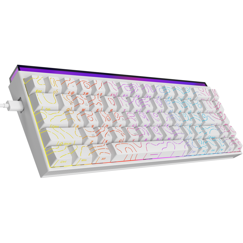 Клавіатура Ajazz NK68 Red switches Side contour White (NK68-RSW)
