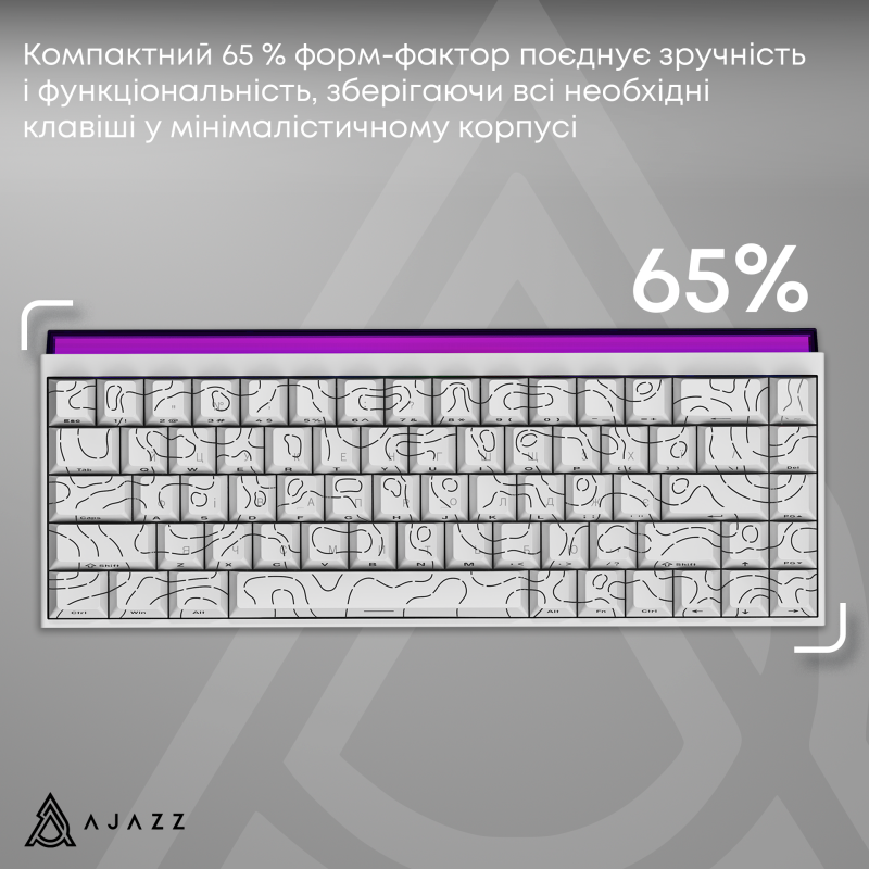 Клавіатура Ajazz NK68 Red switches Side contour White (NK68-RSW)