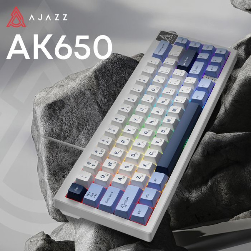 Клавіатура Ajazz AK650 Sea Salt Switch White USB-C (AK650-SS-BWB)
