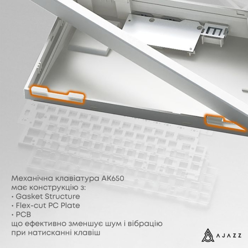 Клавіатура Ajazz AK650 Sea Salt Switch White USB-C (AK650-SS-BWB)
