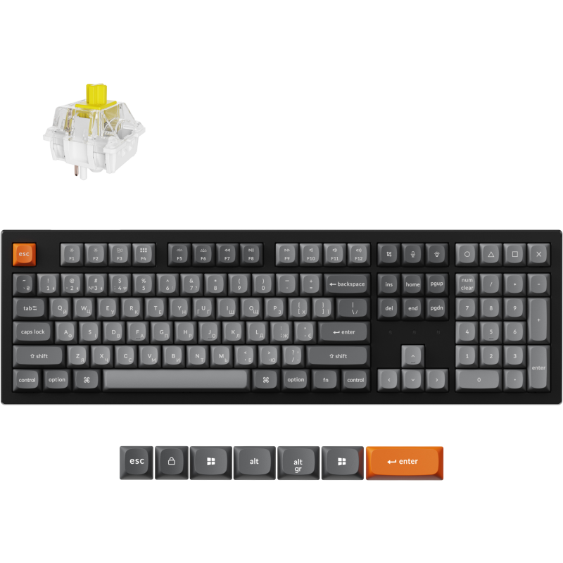 Клавіатура Keychron K10 Max Keychron Super Banana Switch Black RGB (K10M-H4-UA)