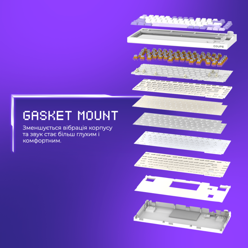 Клавіатура Proove Gaming Coupe (Ukraine Layout) White Purple