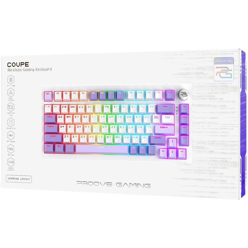 Клавіатура Proove Gaming Coupe (Ukraine Layout) White Purple