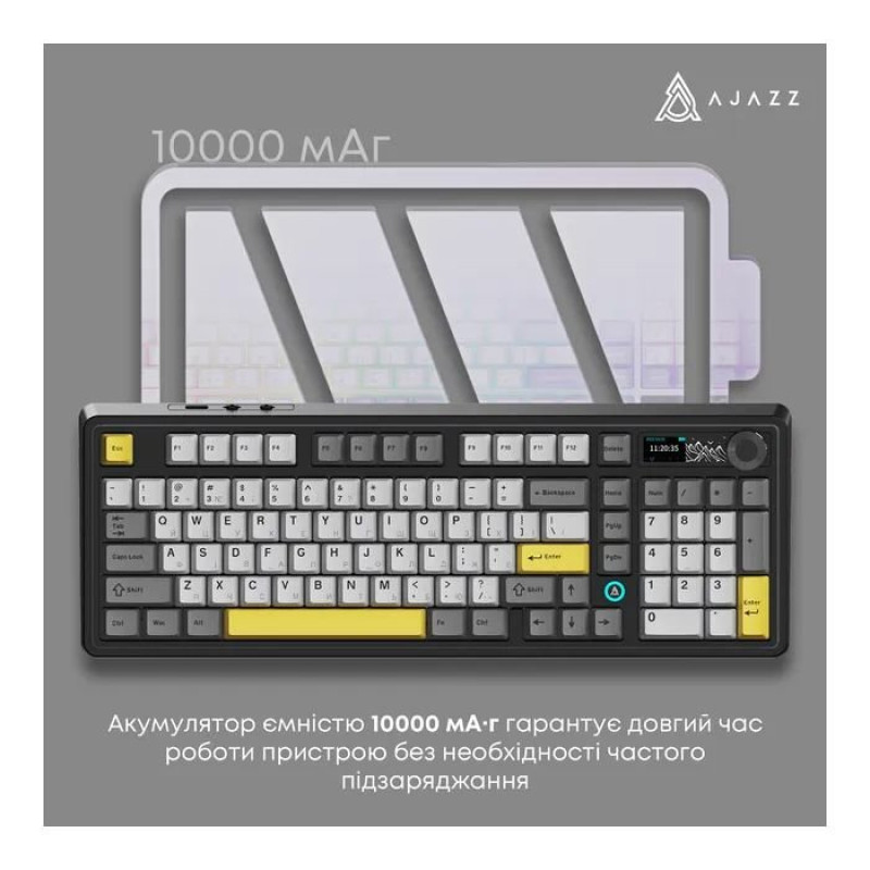 Клавіатура Ajazz AK980 V2 Maillard Switch Black (AK980-V2-M-BGY)