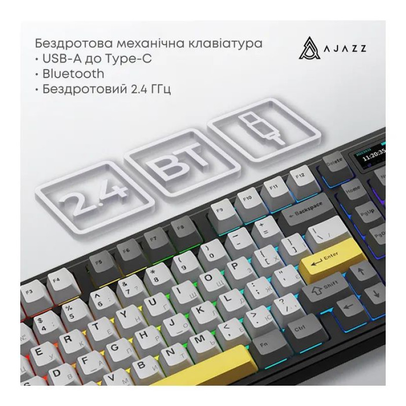 Клавіатура Ajazz AK980 V2 Maillard Switch Black (AK980-V2-M-BGY)
