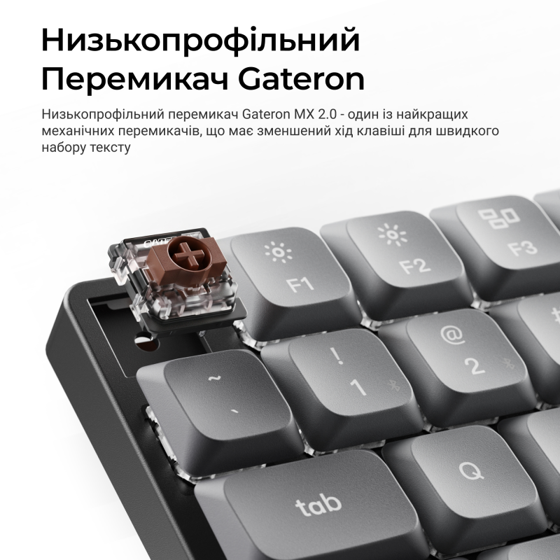 Клавіатура Keychron K3 Max, Gateron MX 2.0 Brown, Hot-Swap, RGB UA Black (K3M-H3-UA)