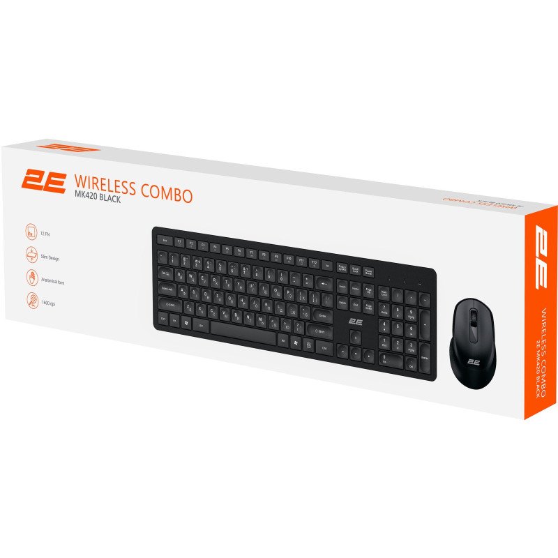Комплект 2E MK420 WL EN/UKR Black (2E-MK420WB_UA)