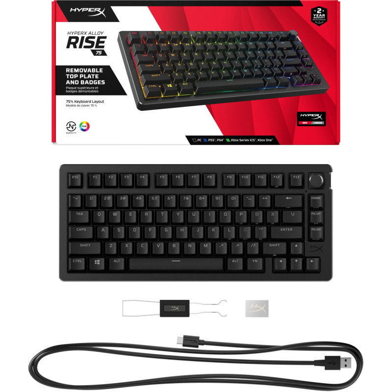 Клавіатура HyperX Alloy Rise 75 PBT HX Red USB Black (7G7A4AA)