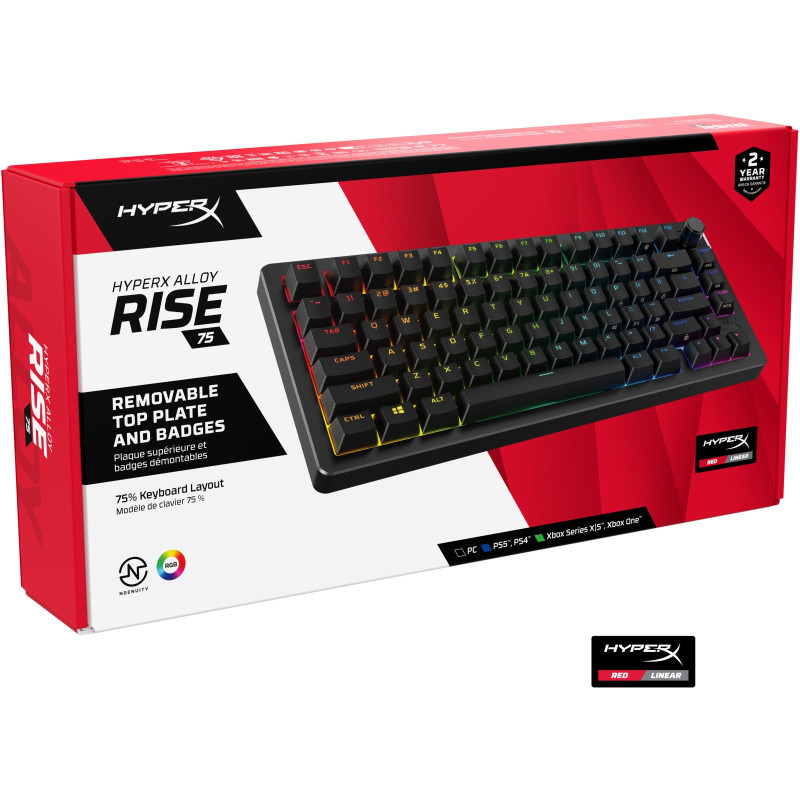 Клавіатура HyperX Alloy Rise 75 PBT HX Red USB Black (7G7A4AA)