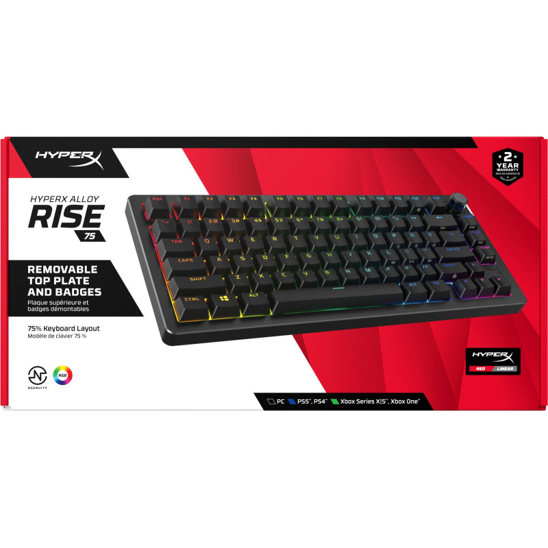 Клавіатура HyperX Alloy Rise 75 PBT HX Red USB Black (7G7A4AA)