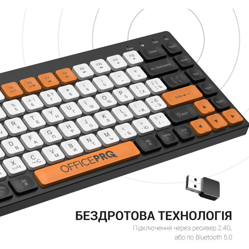 Клавіатура OfficePro SK955B Bluetooth Black