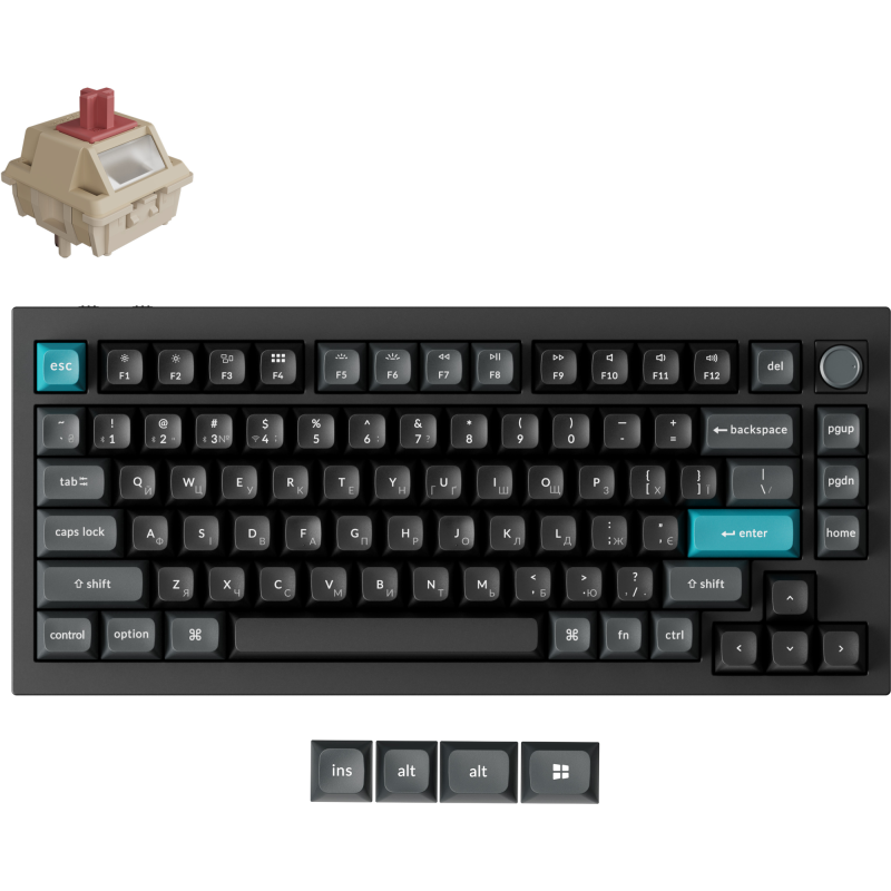 Клавіатура Keychron Q1 Ultra Keychron Red Switch Black RGB (Q1U-M1-UA)