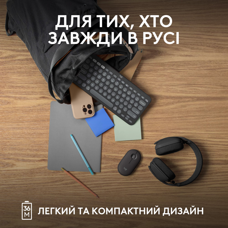 Клавиатура Logitech Pebble Keys 2 K380s Graphite (920-011851)