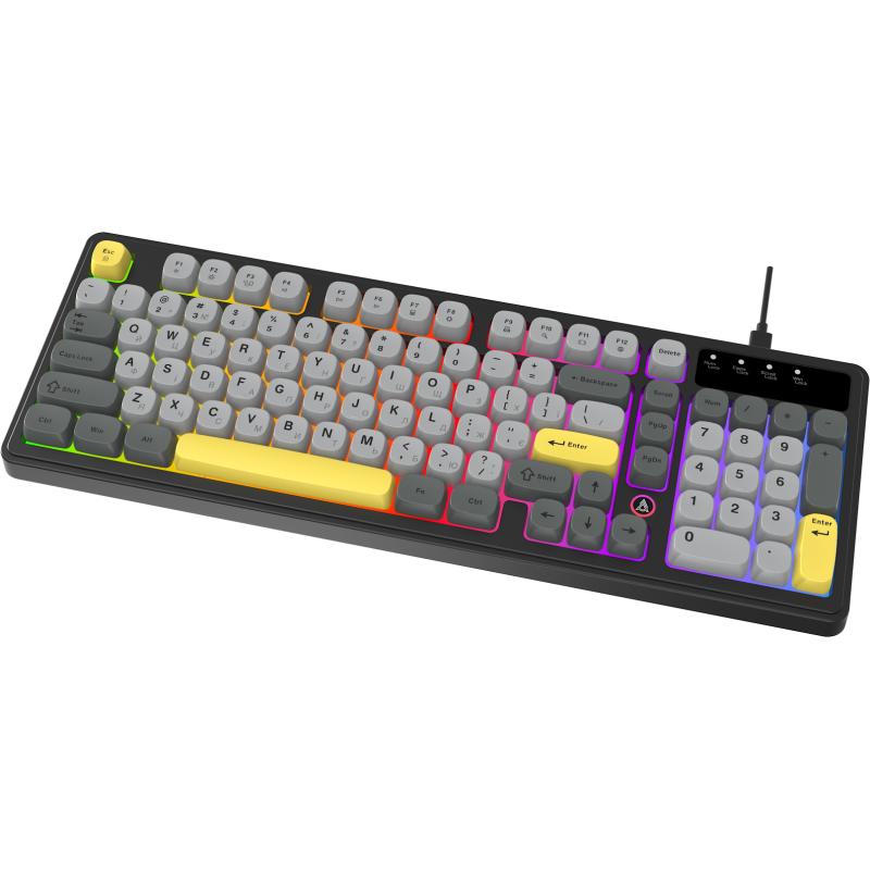 Клавіатура Ajazz AF98 USB UA Black/Grey/Yellow (AF98-BGY)