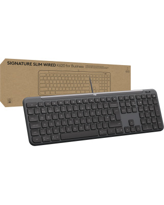 Клавіатура LOGITECH Signature Slim K620 Wired Keyboard for Business -GRAPHITE (920-013333)