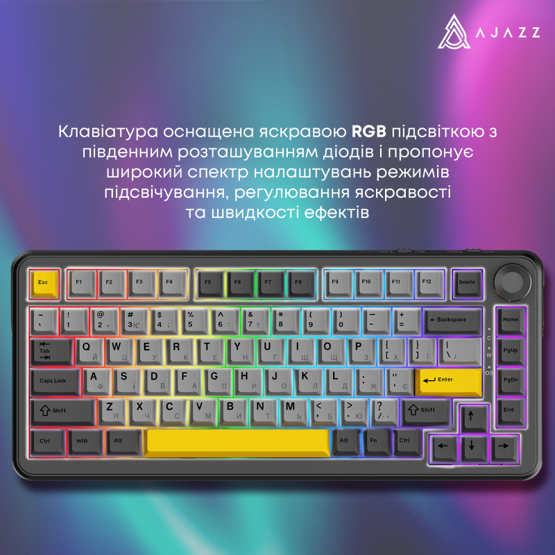 Клавіатура Ajazz AK820 Max Plus Day Dream Switch Black (AK820MAX-DD-BGY)