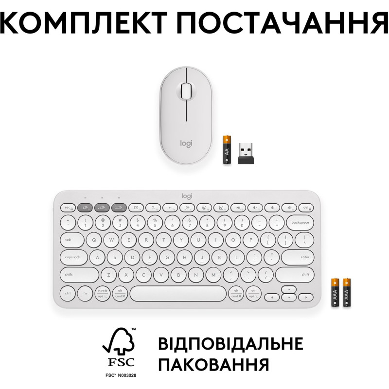 Набір Logitech Pebble 2 Combo White (920-012240)