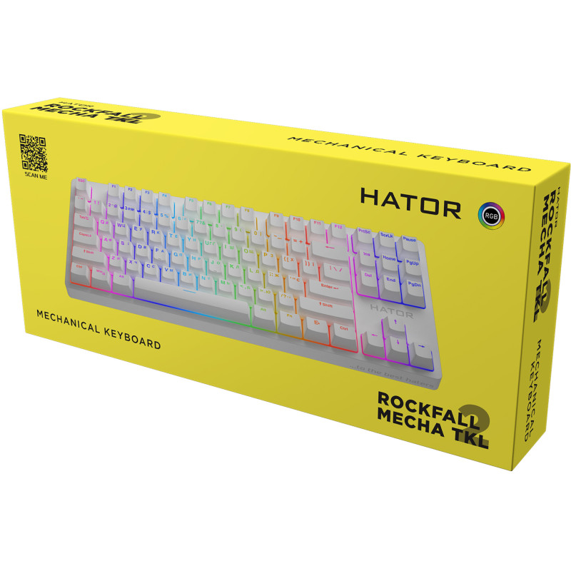 Клавіатура Hator Rockfall 2 Mecha TKL Orange White (HTK-521)