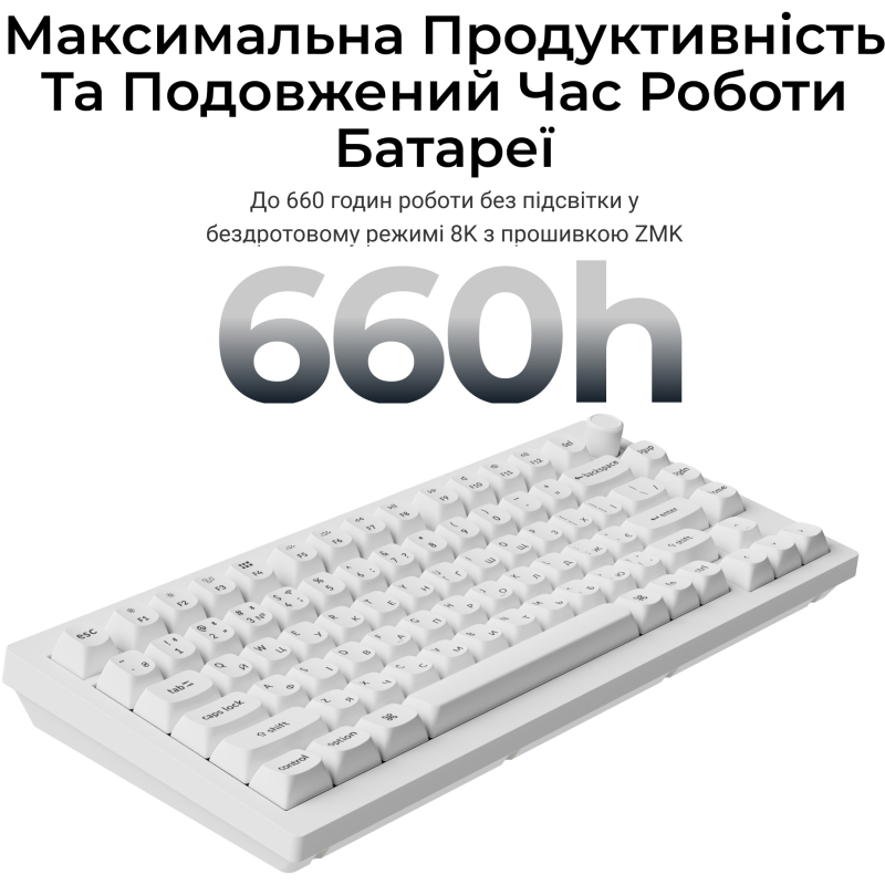 Клавіатура Keychron V1 Ultra Keychron Red Switch White RGB (V1U-F1-UA)