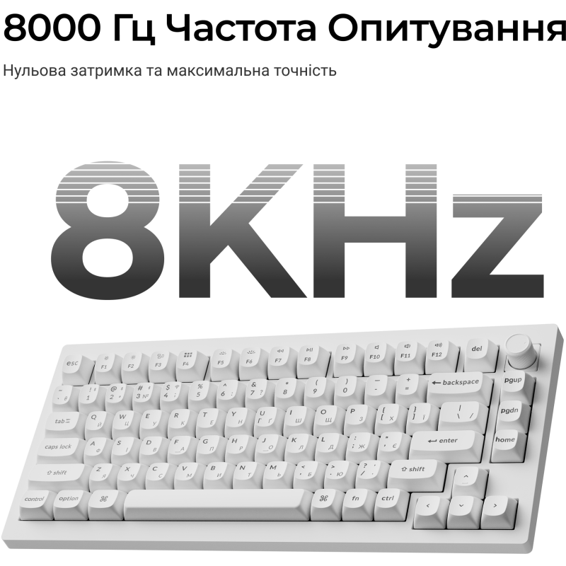 Клавіатура Keychron V1 Ultra Keychron Red Switch White RGB (V1U-F1-UA)