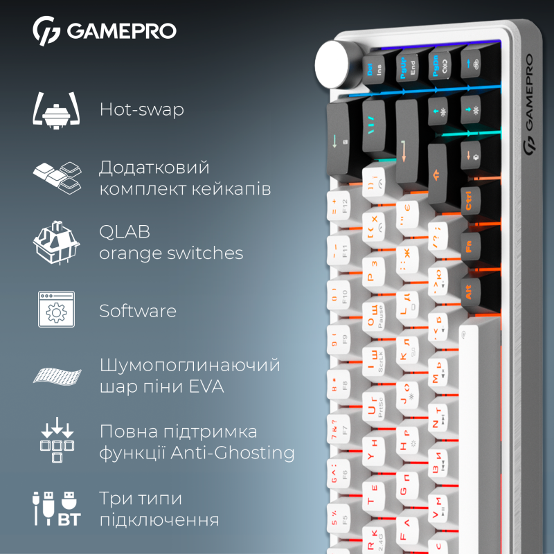 Клавіатура GamePro Asgard Valhalla MK210W Pro White