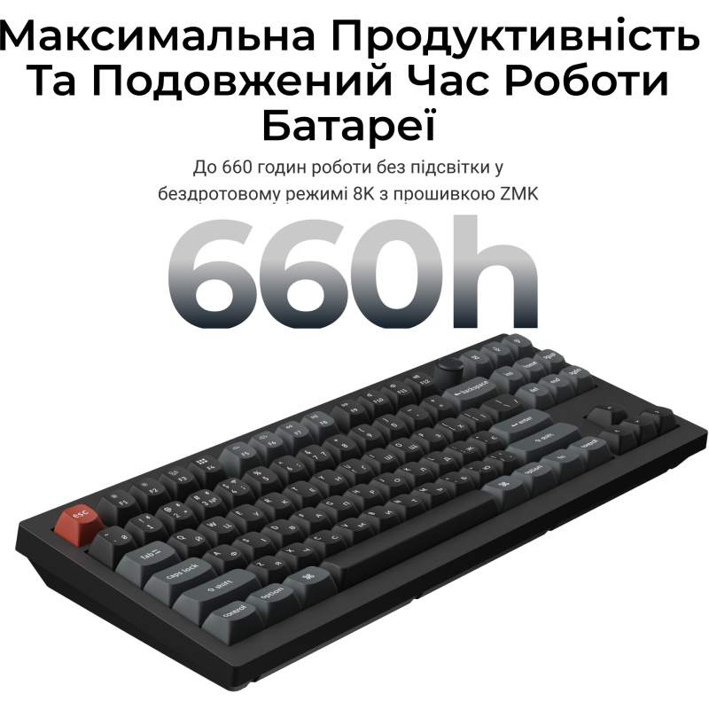 Клавіатура Keychron V3 Ultra Keychron Red Switch Black RGB (V3U-D1-UA)