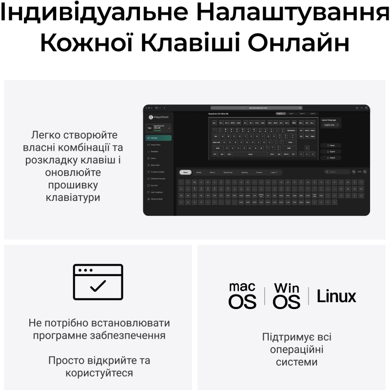 Клавіатура Keychron V3 Ultra Keychron Red Switch Black RGB (V3U-D1-UA)