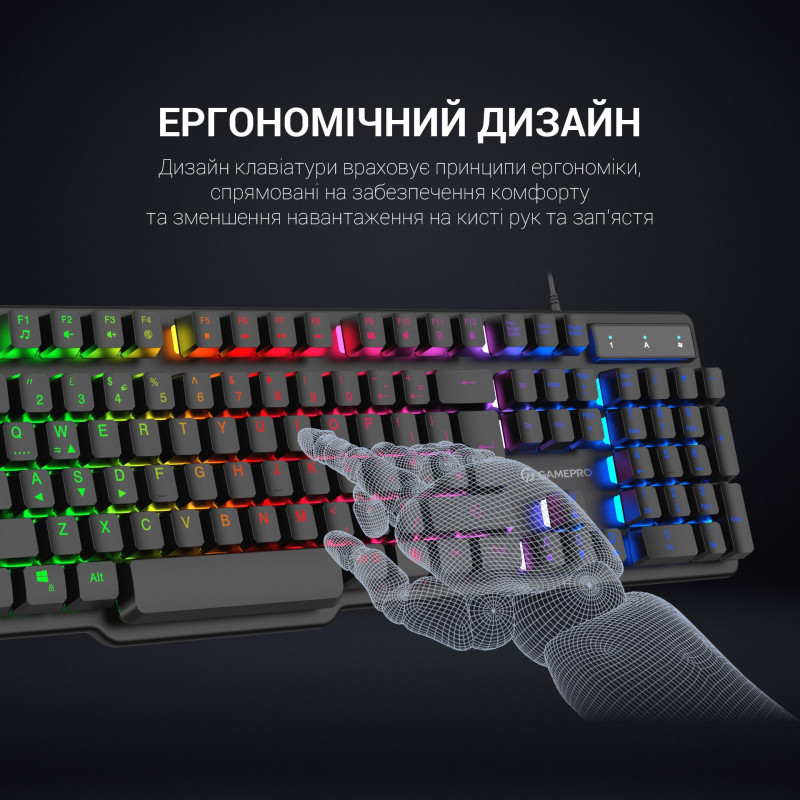 Клавіатура GamePro GK380 USB Black (GK380)