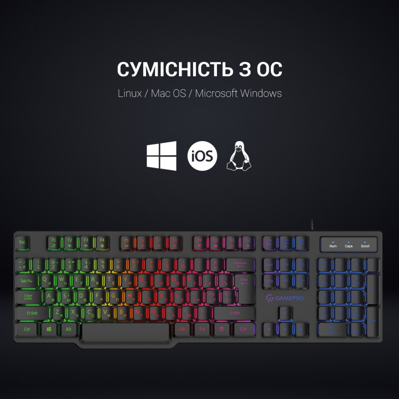 Клавіатура GamePro GK380 USB Black (GK380)