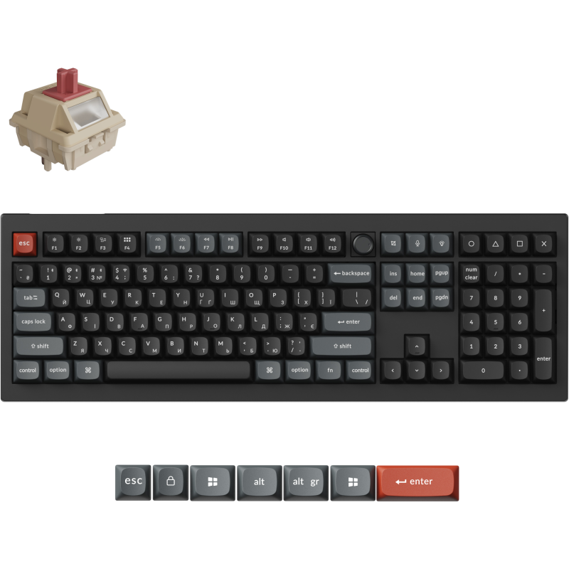 Клавіатура Keychron V6 Ultra Keychron Red Switch Black RGB (V6U-D1-UA)